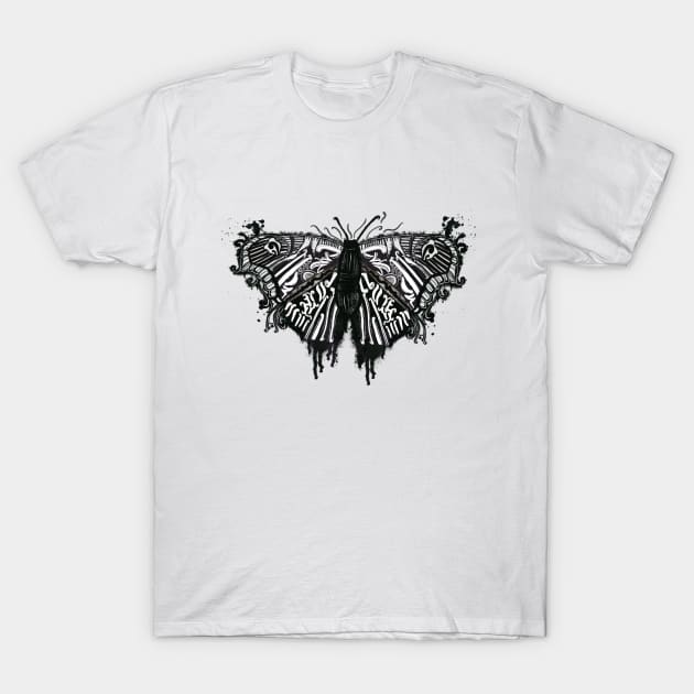 Butterfly black tattoo design illustration T-Shirt by GULSENGUNEL